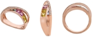 Macy's Multi-Sapphire (1-1/2 ct. t.w.) & Diamond (1/8 ct. t.w.) Ring in 14k Rose Gold